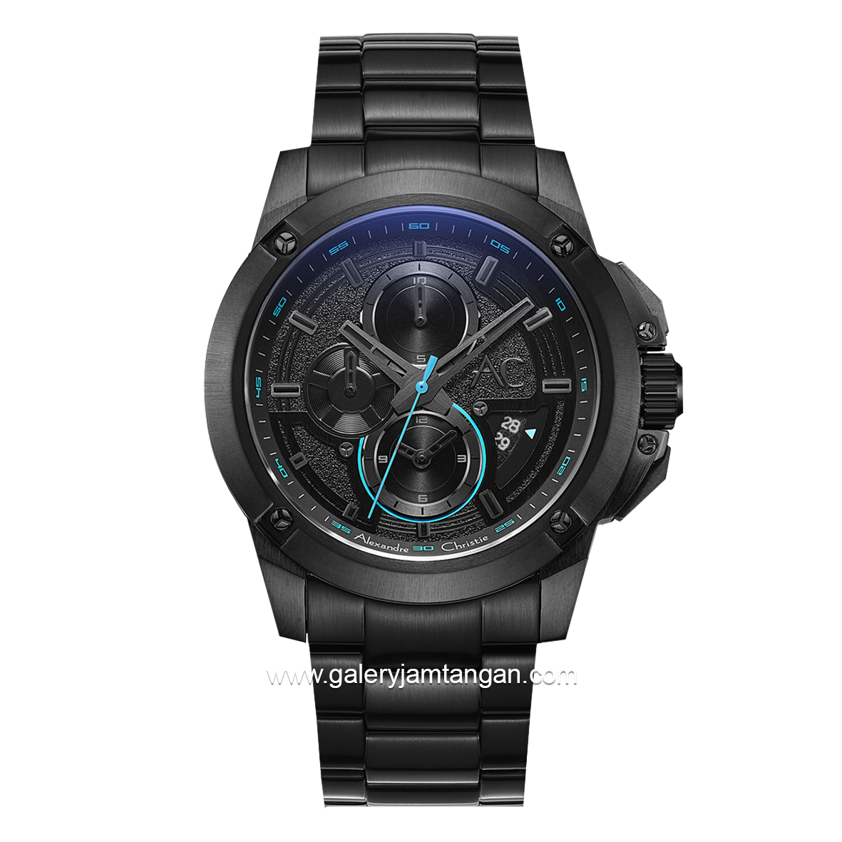 Alexandre Christie AC 9602 MC Black List Blue Stainless Steel
