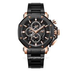 Alexandre Christie AC 9603 MC Black Rose Gold Chronograph Stainless Steel