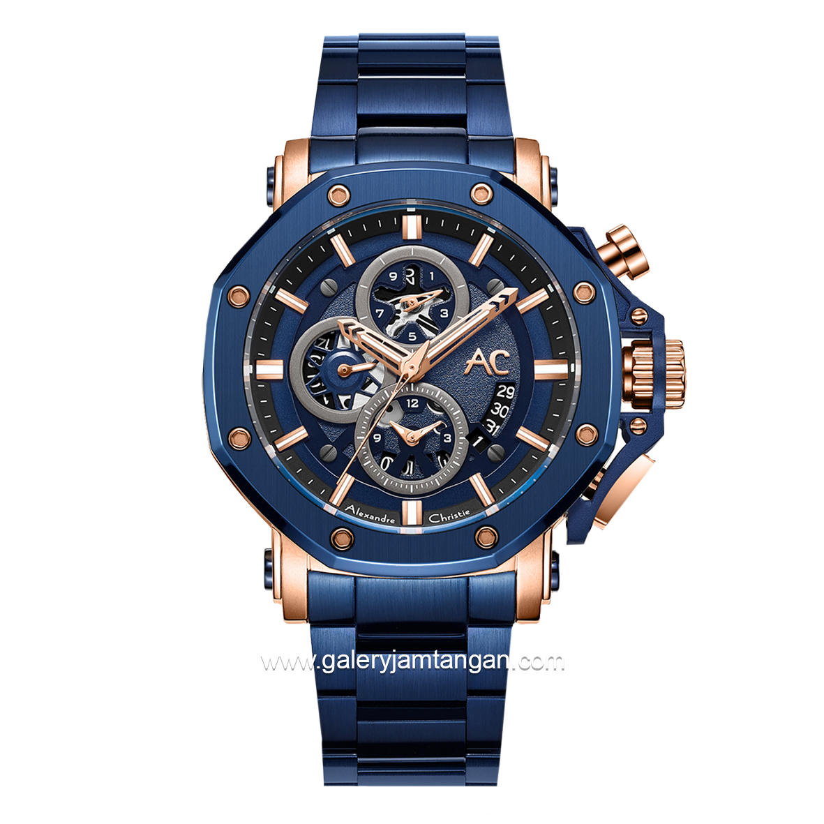 Alexandre Christie AC 9603 MC Blue Chronograph Stainless Steel