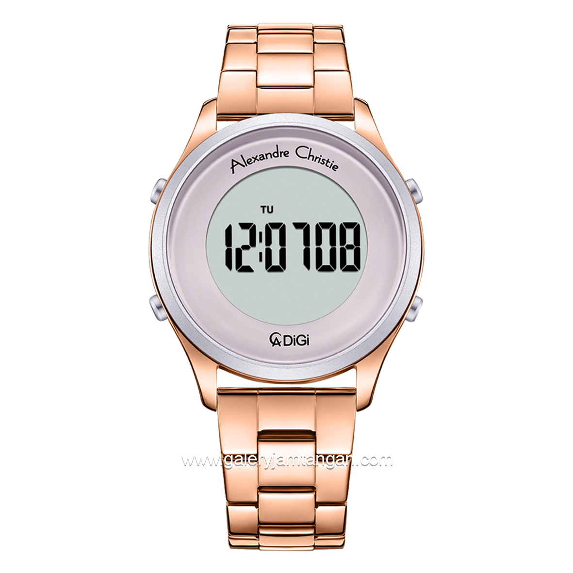 Alexandre Christie AC 9363 LH Rosegold Dial Purple Digital Stainless Steel