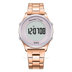 Alexandre Christie AC 9363 LH Rosegold Dial Purple Digital Stainless Steel