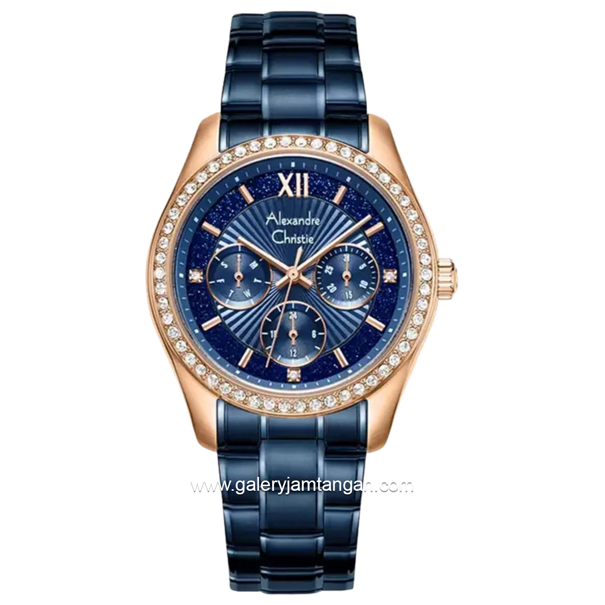 Alexandre Christie ACF 2645 BF Navy Rosegold Stainless Steel Strap