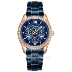 Alexandre Christie ACF 2645 BF Navy Rosegold Stainless Steel Strap
