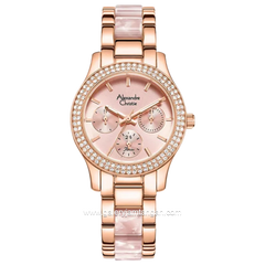 Alexandre Christie AC 2932 BF Pink Rosegold Dual Tone Stainless Steel With Acetate Strap