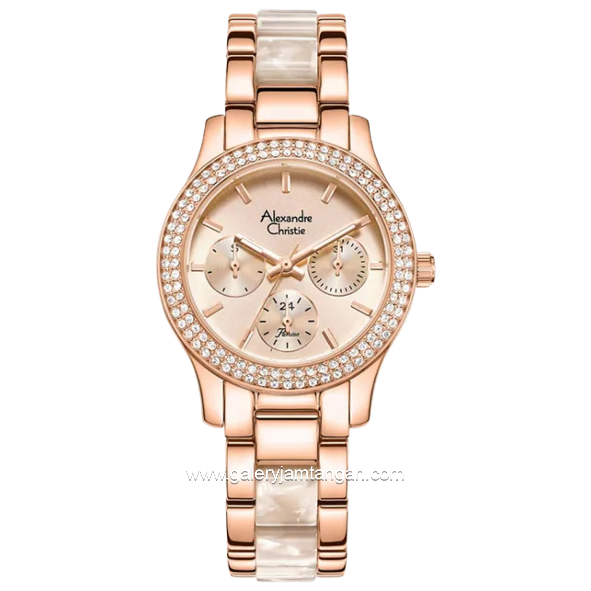Alexandre Christie AC 2932 BF Rosegold Dual Tone Stainless Steel With Acetate Strap