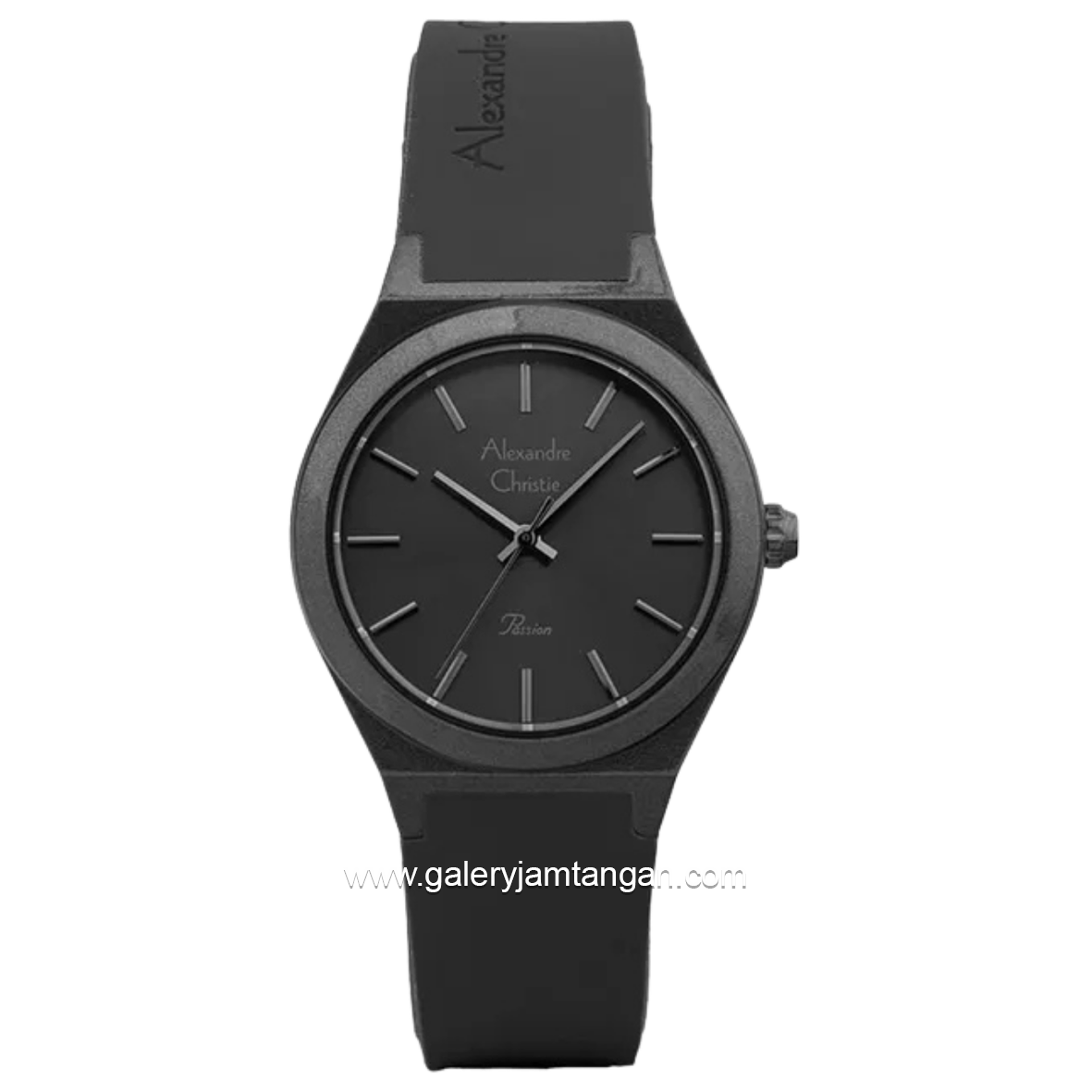 Alexandre Christie AC 2A07 LH Black Dial Black Rubber Strap