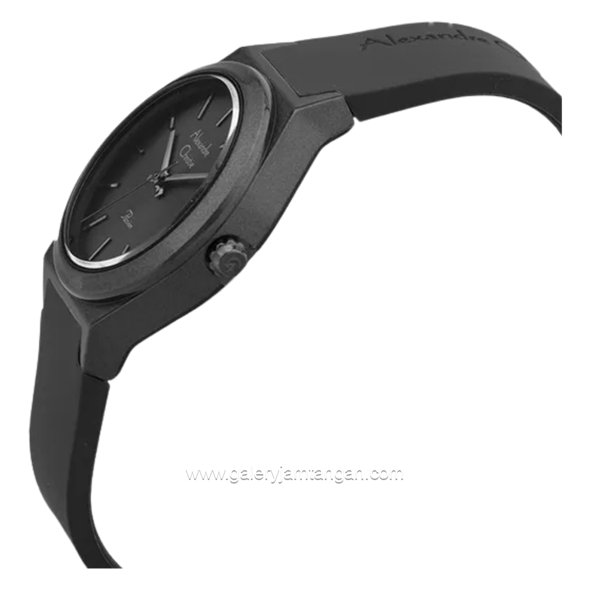 Alexandre Christie AC 2A07 LH Black Dial Black Rubber Strap