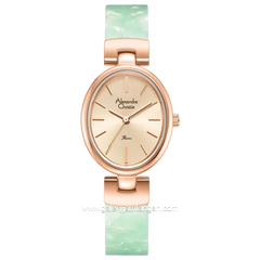 Alexandre Christie AC 2C08 LH BRGLNGN Rose Gold Dial St Steel Acetate Strap