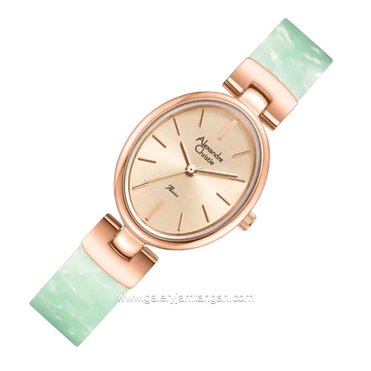 Alexandre Christie AC 2C08 LH BRGLNGN Rose Gold Dial St Steel Acetate Strap