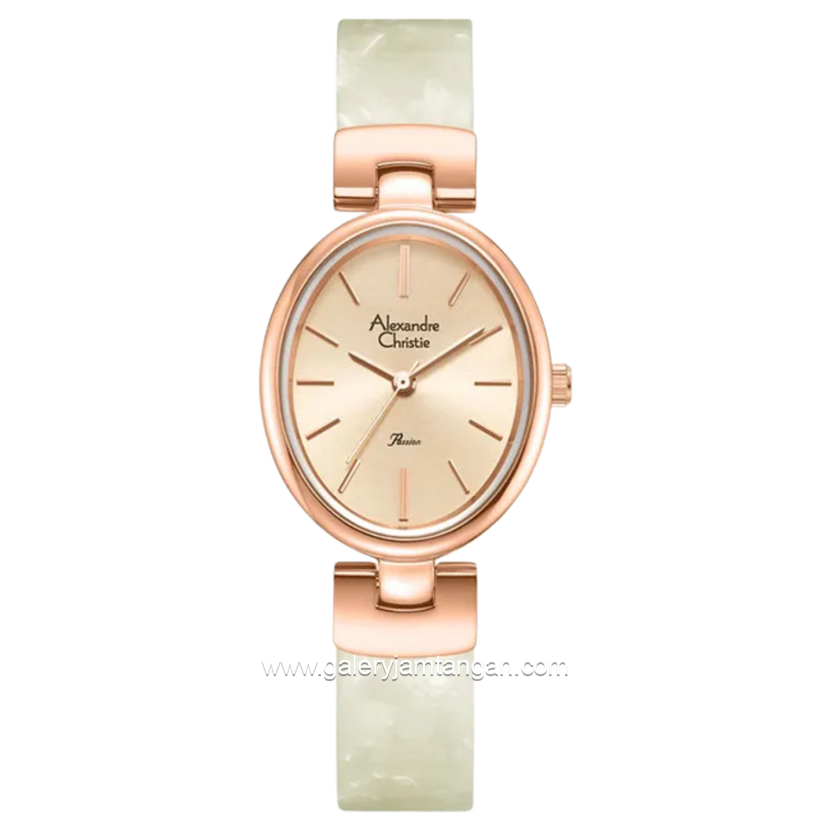 Alexandre Christie AC 2C08 LH BRGLNSL Ladies Rose Gold Dial St Steel Acetate Strap