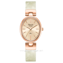 Alexandre Christie AC 2C08 LH BRGLNSL Ladies Rose Gold Dial St Steel Acetate Strap