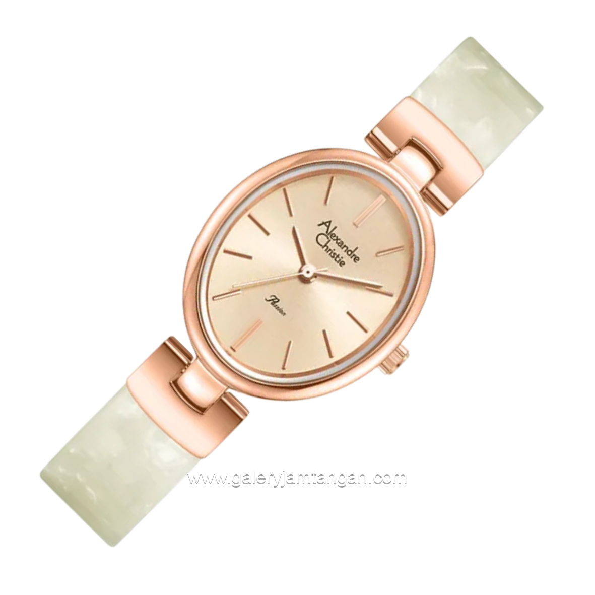 Alexandre Christie AC 2C08 LH BRGLNSL Ladies Rose Gold Dial St Steel Acetate Strap
