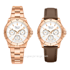 Alexandre Christie AC 6141 BF Limited Edition Anniv 25Thn Rosegold Dial White