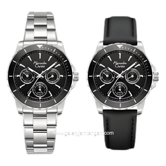 Alexandre Christie AC 6141 BF Limited Edition Anniv 25Thn Silver Dial Black