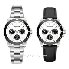 Alexandre Christie AC 6141 BF Limited Edition Anniv 25Thn Silver Dial White