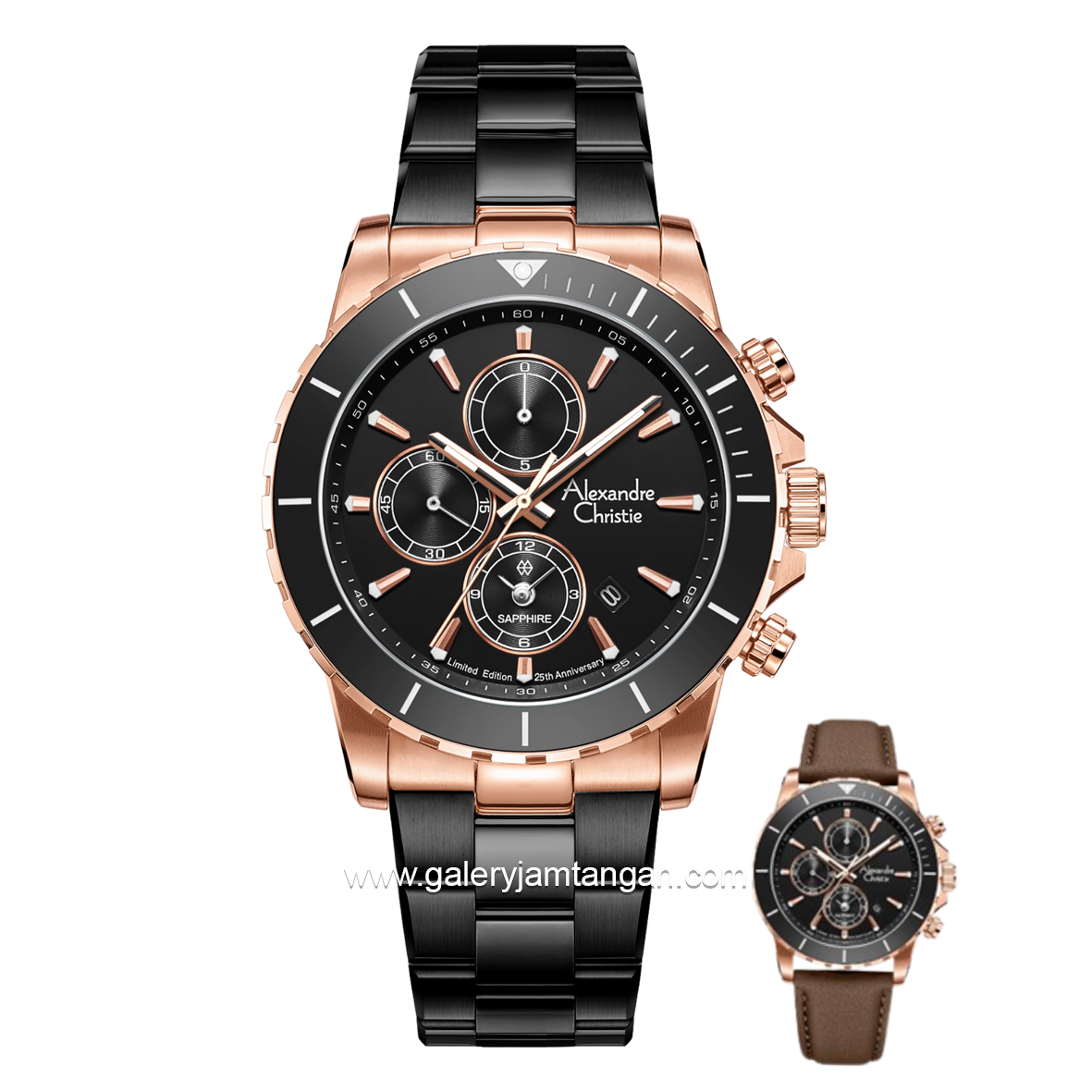 Alexandre Christie AC 6141 MC Limited Edition Anniv 25Thn Black Rosegold