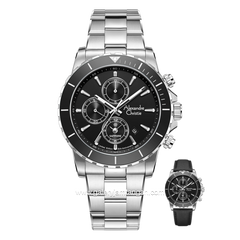 Alexandre Christie AC 6141 MC Limited Edition Anniv 25Thn Silver Dial Black
