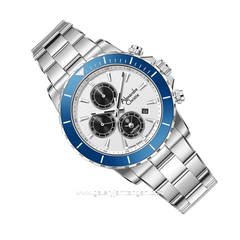 Alexandre Christie AC 6141 MC Limited Edition Anniv 25Thn Silver Dial White Ring Blue