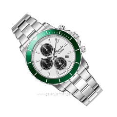 Alexandre Christie AC 6141 MC Limited Edition Anniv 25Thn Silver Dial White Ring Green
