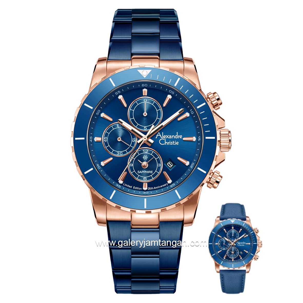 Alexandre Christie AC 6141 MC Limited Edition Anniv 25Thn Blue Rosegold