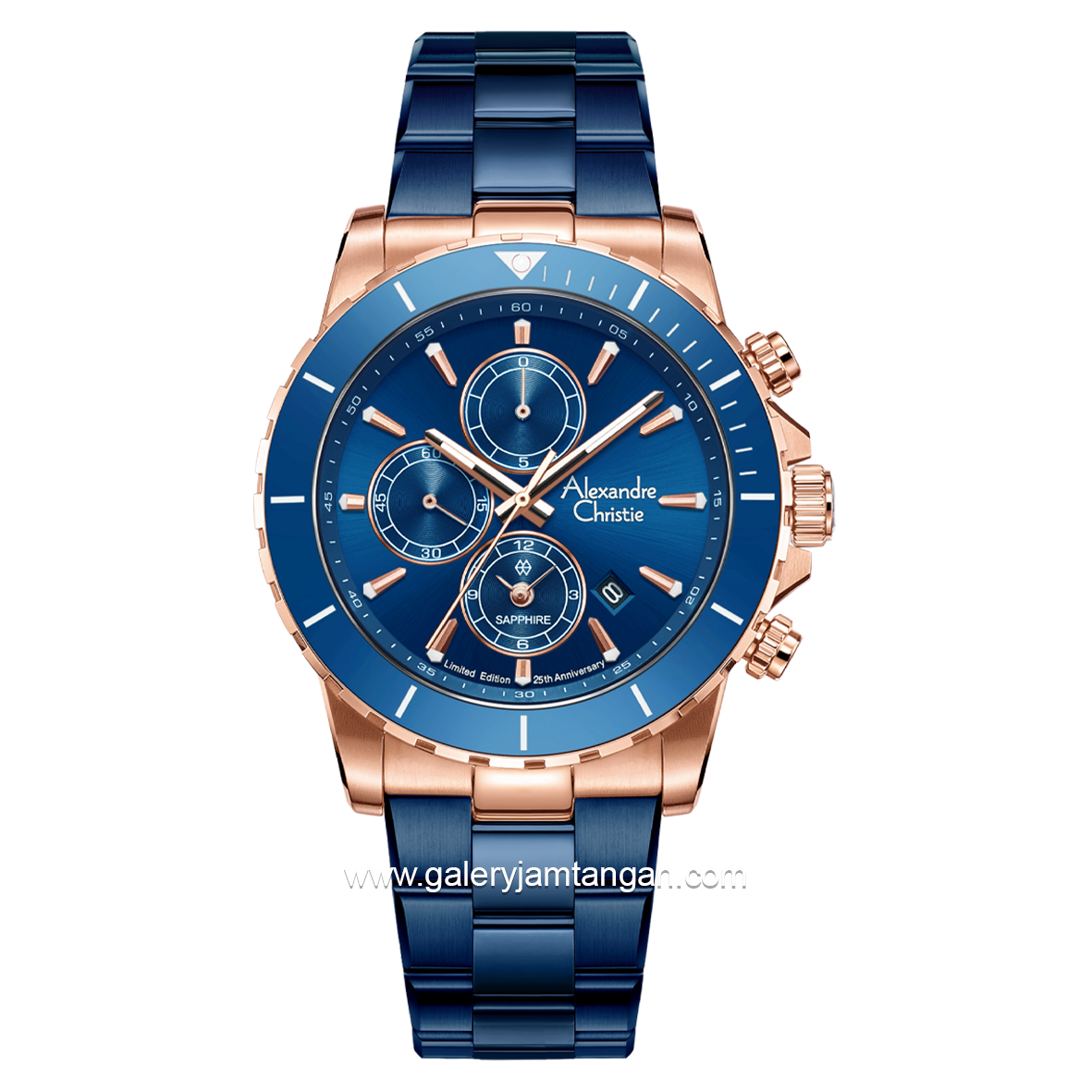 Alexandre Christie AC 6141 MC Limited Edition Anniv 25Thn Blue Rosegold