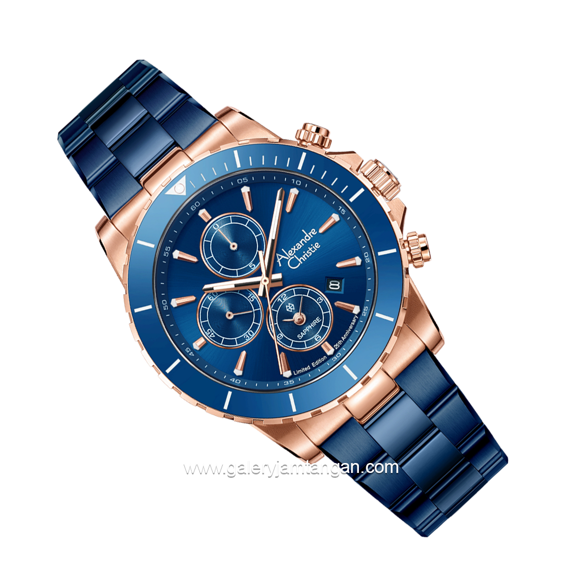 Alexandre Christie AC 6141 MC Limited Edition Anniv 25Thn Blue Rosegold