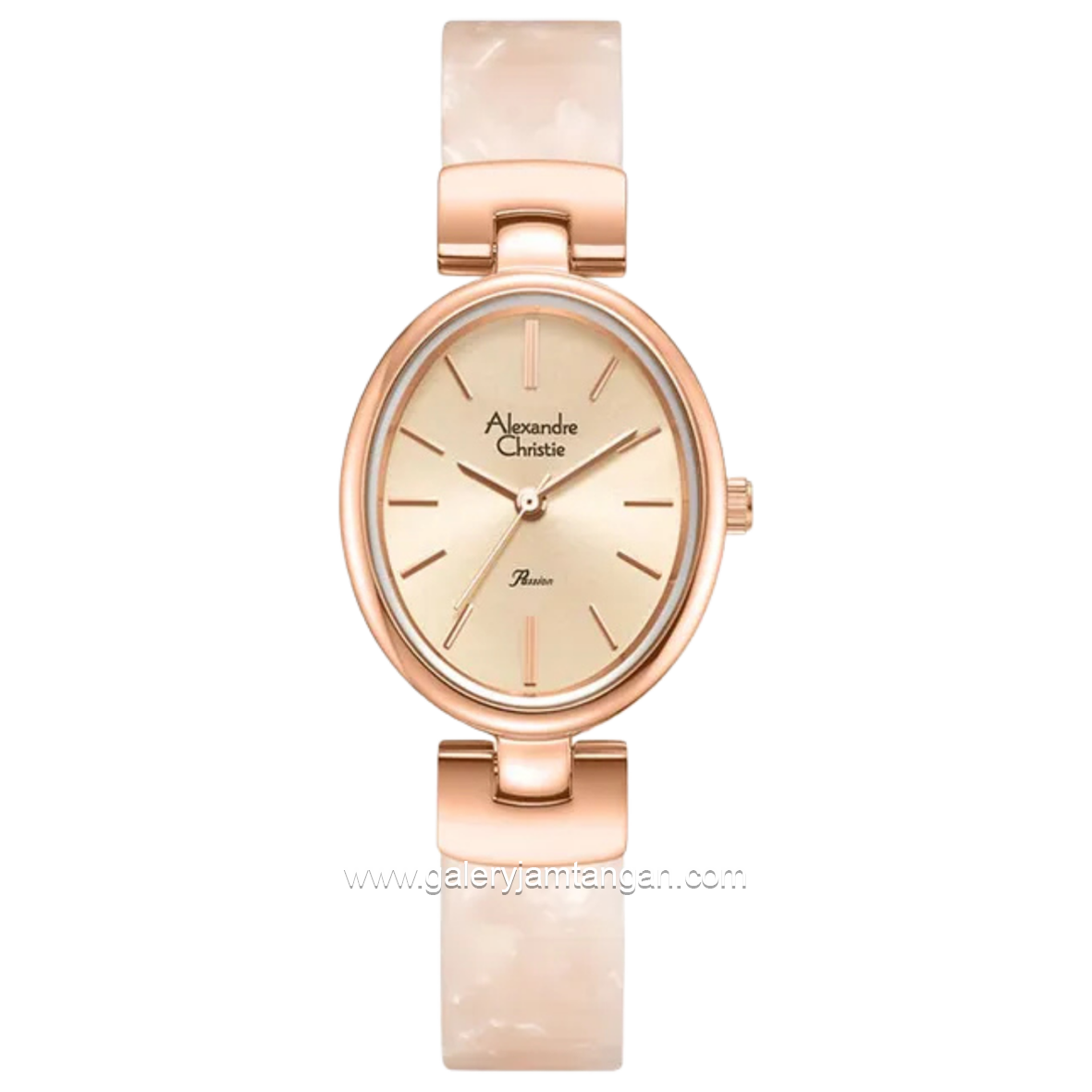 Alexandre Christie AC 2C08 LH BRGLNPN Pink Dial Rose Gold St Steel Acetate Strap