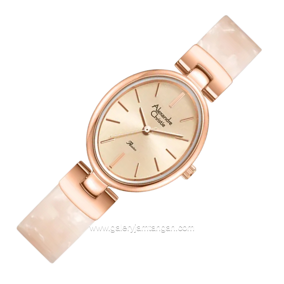 Alexandre Christie AC 2C08 LH BRGLNPN Pink Dial Rose Gold St Steel Acetate Strap