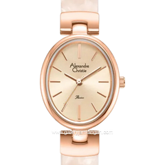 Alexandre Christie AC 2C08 LH BRGLNPN Pink Dial Rose Gold St Steel Acetate Strap