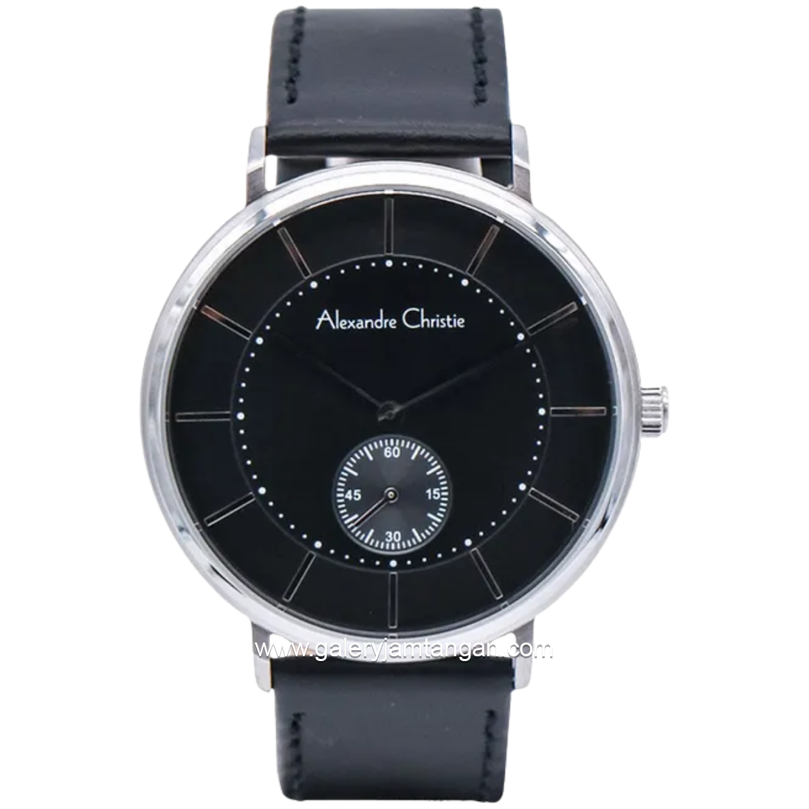 Alexandre Christie AC F8493 MSLSSBA Black Dial Black Leather Strap