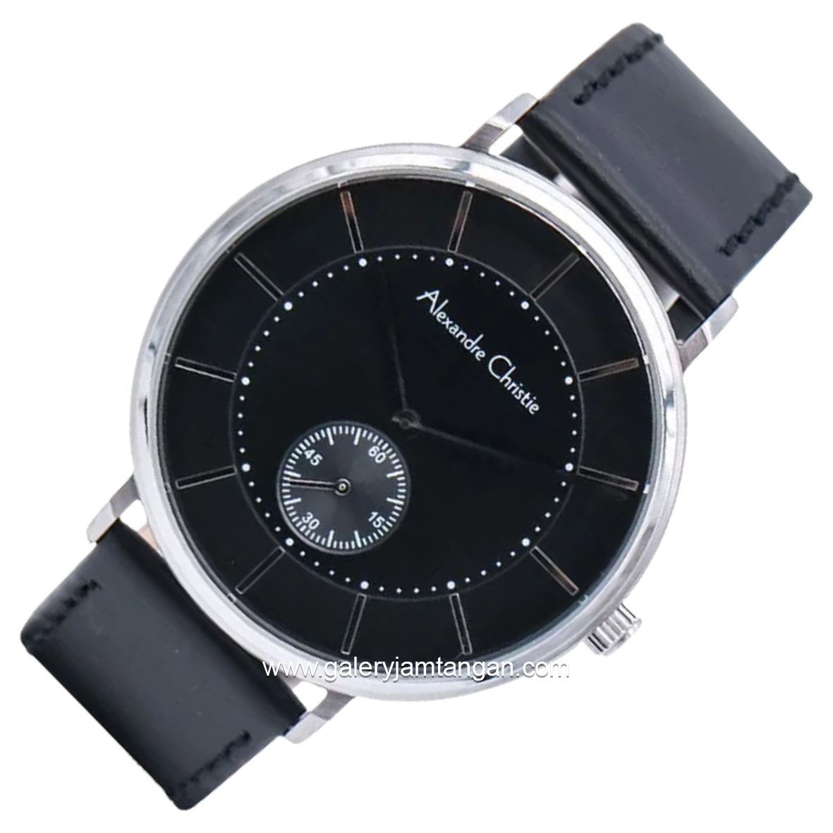 Alexandre Christie AC F8493 MSLSSBA Black Dial Black Leather Strap