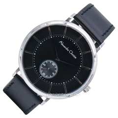 Alexandre Christie AC F8493 MSLSSBA Black Dial Black Leather Strap