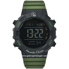 Alexandre Christie AC 9388 MH Army Black Digital Rubber Strap