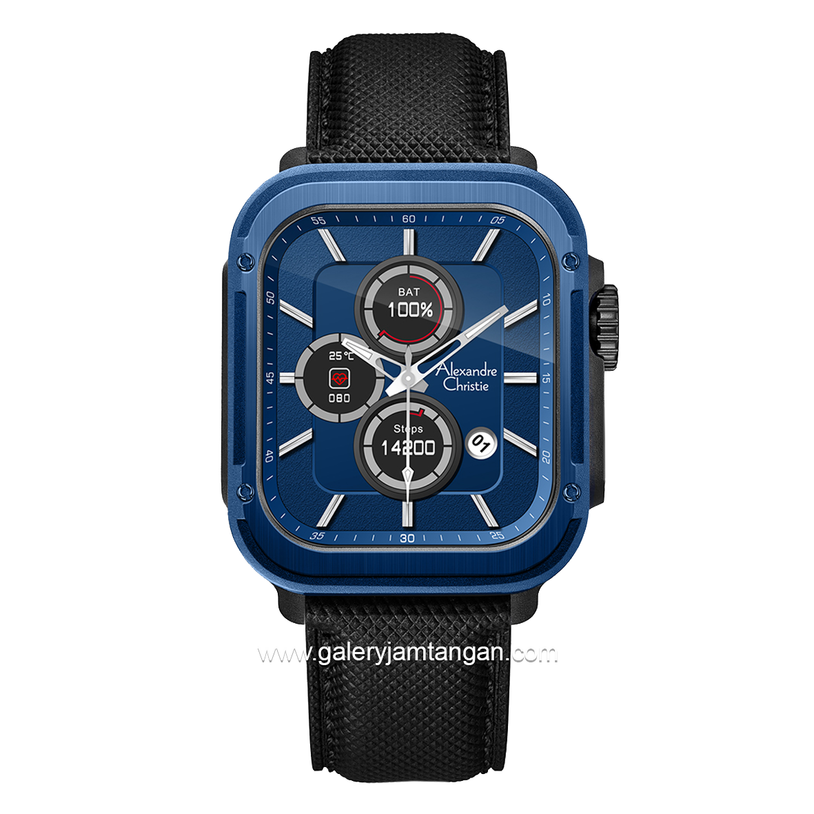 Alexandre Christie AC Smart Gen 3 - AC S003 MFL Smartwatch Cobalt Blue Leather + Extra Strap Rubber