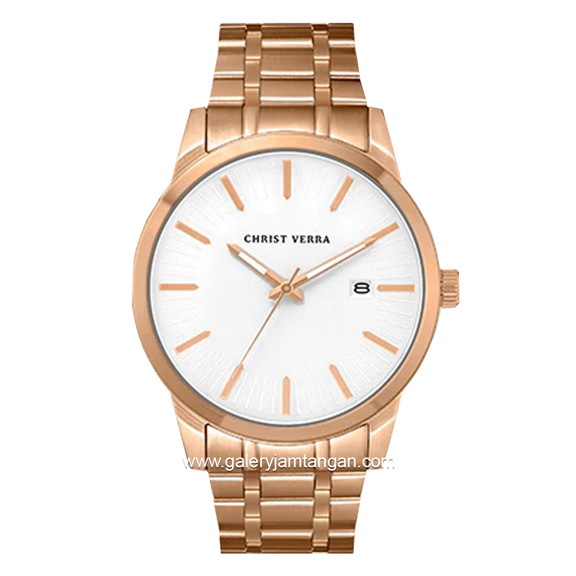 CHRIST VERRA CV 10636G-15 SLV Men's Watches Rosegold Dial White Stainless Steel