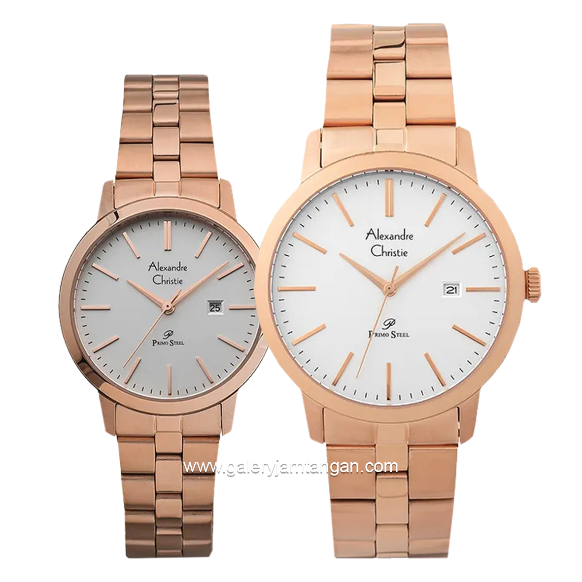 Alexandre Christie AC 1007 MDBSSSL & AC 1007 LDBSSSL Rosegold Dial White Stainless Steel