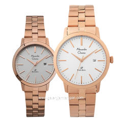 Alexandre Christie AC 1007 MDBSSSL & AC 1007 LDBSSSL Rosegold Dial White Stainless Steel