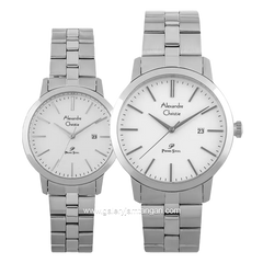 Alexandre Christie AC 1007 MDBSSSL & AC 1007 LDBSSSL Silver Dial White Stainless Steel