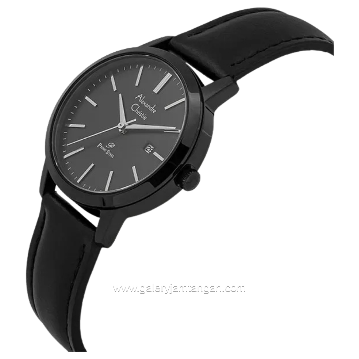 Alexandre Christie AC 1007 LD Full Black Leather Strap