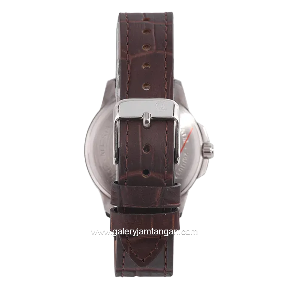 Alexandre Christie AC 1017 MD & AC 1017 LD Brown Dial White Leather Strap