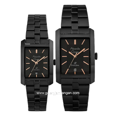 Alexandre Christie AC 1019 MD & AC 1019 LD Black Hour Marker Rosegold Stainless Steel