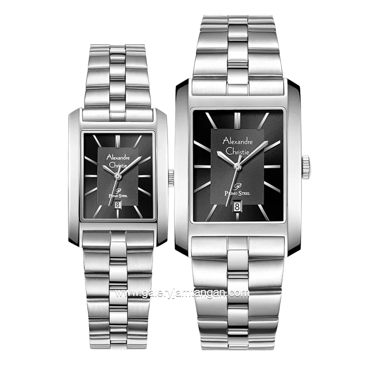 Jam Tangan Alexandre Christie AC 1019 MD & AC 1019 LD Silver Dial Black Stainless Steel