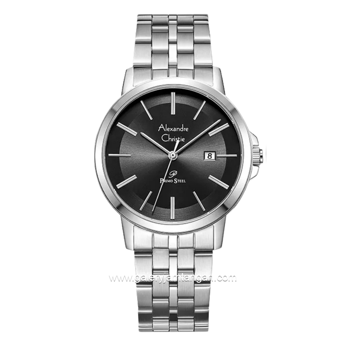 Alexandre Christie AC 1036 MDLSSBA Silver Dial Black Stainless Steel Strap