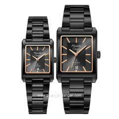 Alexandre Christie AC 1039 MD & AC 1039 LD Black Hour Marker Rosegold Stainless Steel