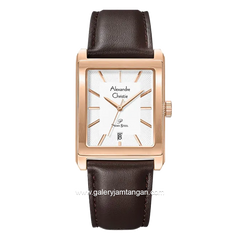 Alexandre Christie AC 1039 MD & AC 1039 LD Brown Rosegold Leather Strap