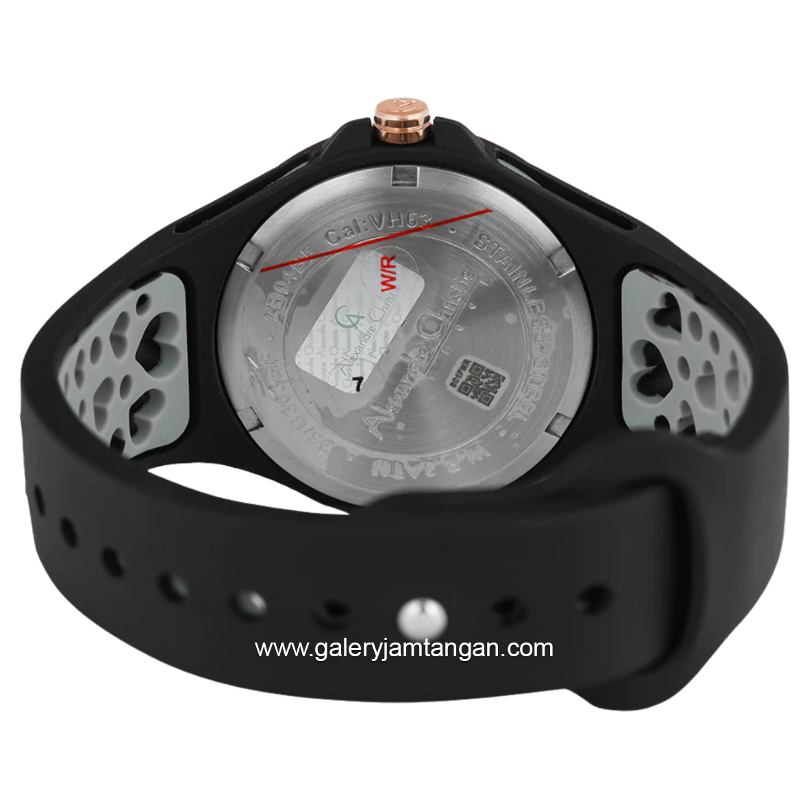 Alexandre Christie AC 2B04 BF Black Dial Black Pattern Multifunction Rubber Strap