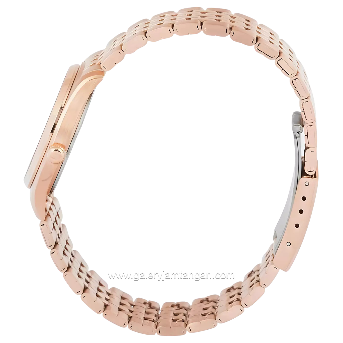 Alexandre Christie AC 1040 LD Rosegold Dial White Stainless Steel Strap