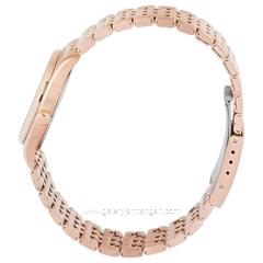 Alexandre Christie AC 1040 LD Rosegold Dial White Stainless Steel Strap