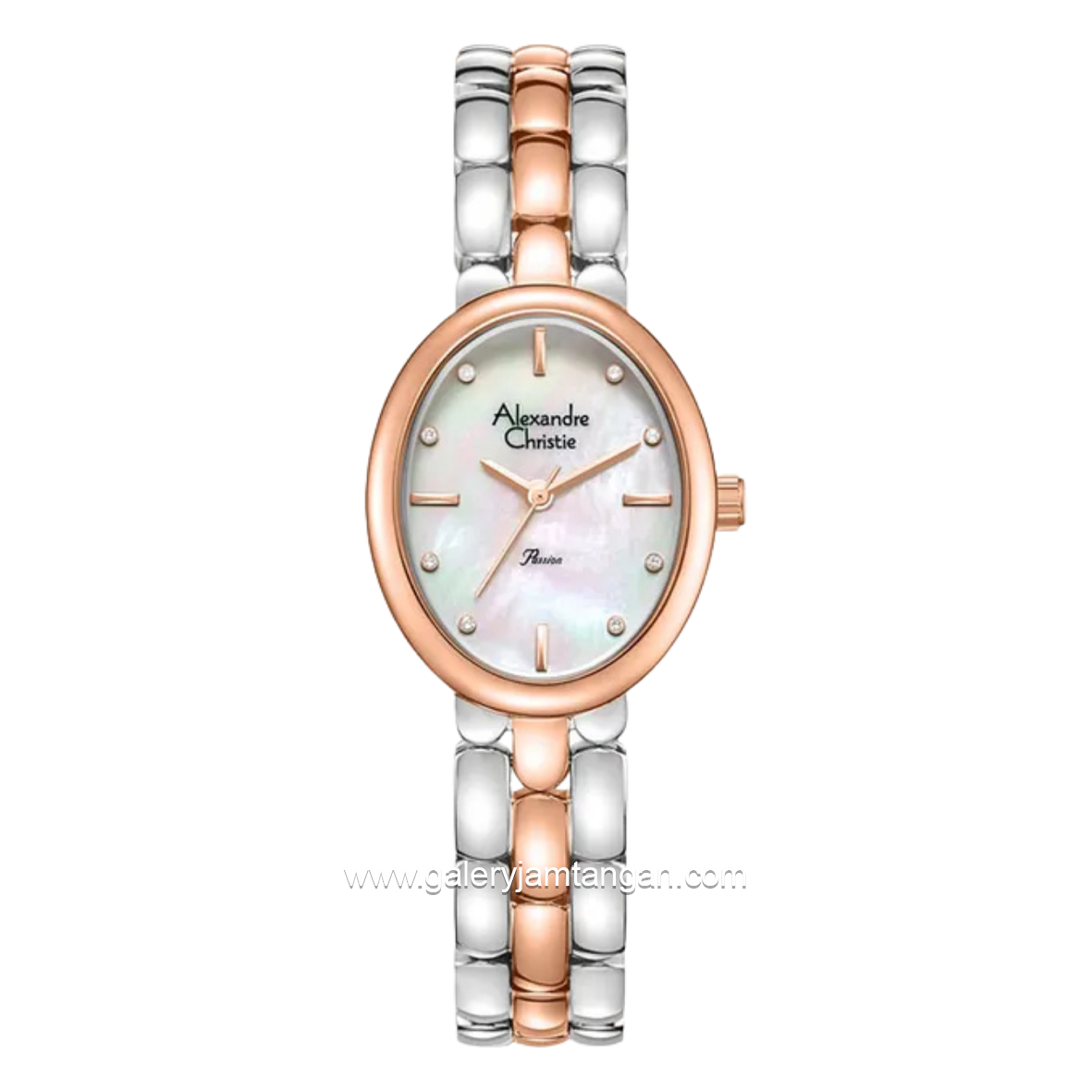 Alexandre Christie Passion AC 2C15 LH BTRMS Ladies MOP Dial Dual Tone Stainless Steel Strap