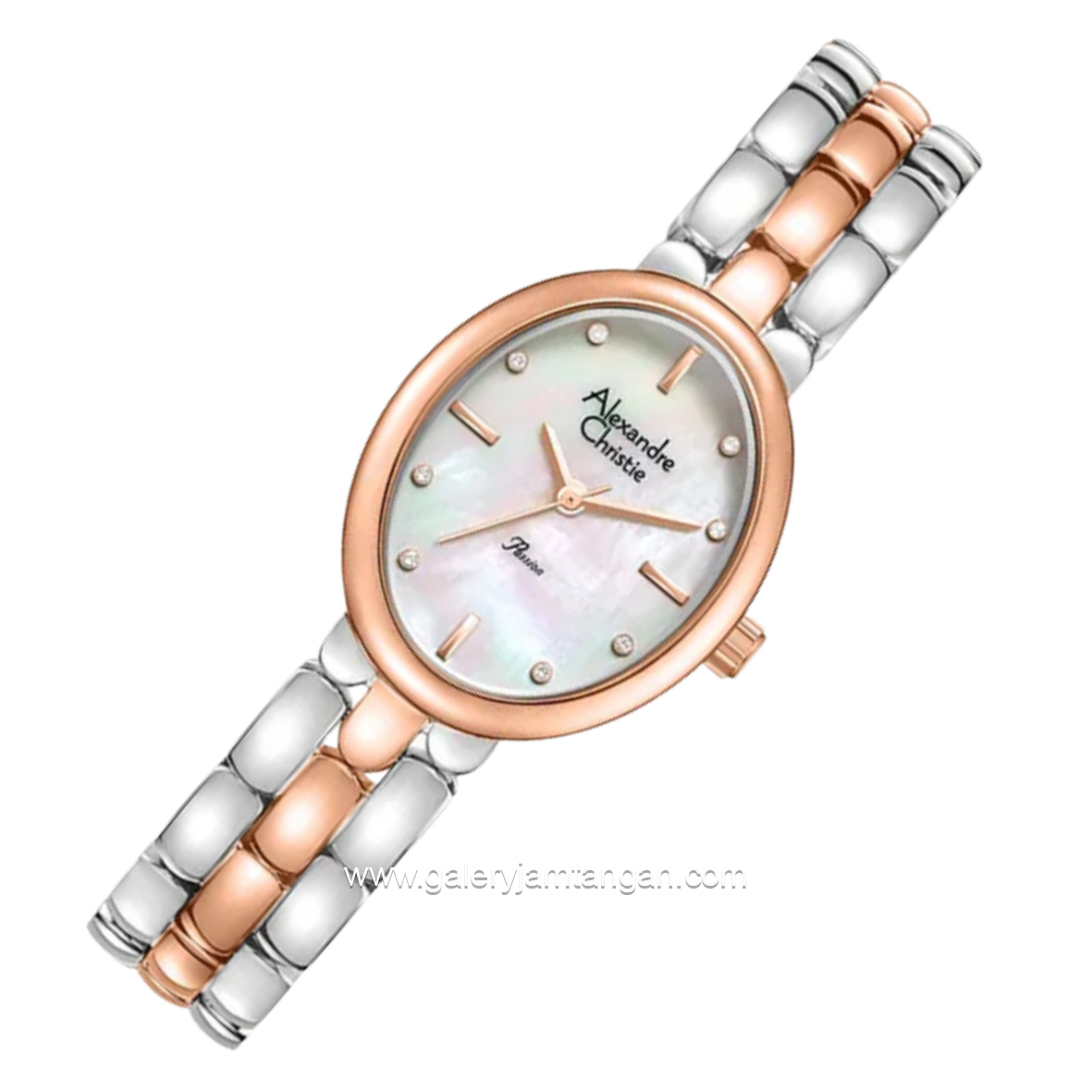 Alexandre Christie Passion AC 2C15 LH BTRMS Ladies MOP Dial Dual Tone Stainless Steel Strap